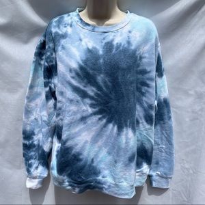 Dreamsicle Blue & White Tie Dye Crewneck Sweatshirt Size M